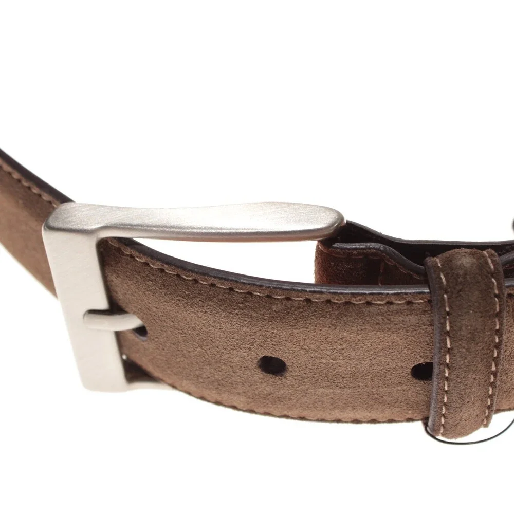 Magnanni NWT Classic Belt Size 38 US in Solid Brown Suede Leather Made in Spain